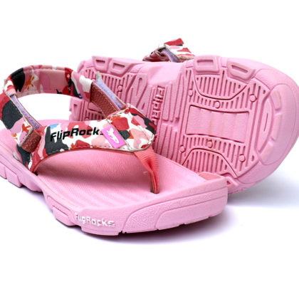 FlipRocks Kids Pink Flip Flops with Toe Guard, Arch